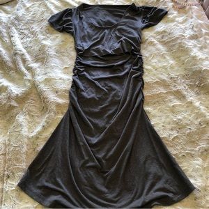Grey stretchy knee length maternity/nursing dress size Xs/S